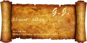 Glazer Júlia névjegykártya